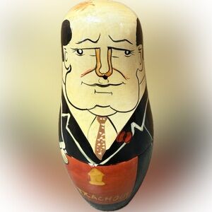 Vintage Hand-Painted Russian Nesting Doll | 5 piece Set